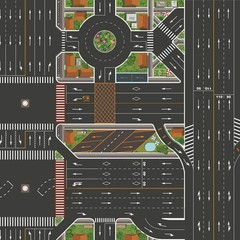 Interactive City Traffic Mat Waterproof 130x100CM Nonwoven Fabric
