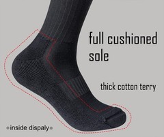 Men’s Cushioned Cotton Crew Socks for Work Sport Casual | 90% Cotton, Seamles…