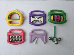 Collection of 6 Handheld Musical Instruments Colorful Baby Toys Vintage