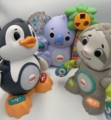 Fisher Price Linkimals Interactive Lot of 3~Sloth Penguin & Koala~Lights, Music
