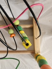 IKEA MULA Bead Rollercoaster featuring Colorful Wooden Beads on Wire Tracks