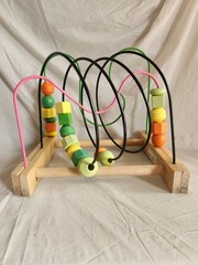 IKEA MULA Bead Rollercoaster featuring Colorful Wooden Beads on Wire Tracks