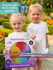 Montessori Wooden Puzzle Problem Solver Play Kit for Toddlers Pattern Blocks 3+