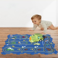 DIY Assembling Electric Trolley ,Kids Educational Puzzle Track Car Play Set Gift