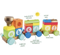 Early Learning Centre Wooden Stacking Train Hand Eye Coordination 15 Blocks Incl
