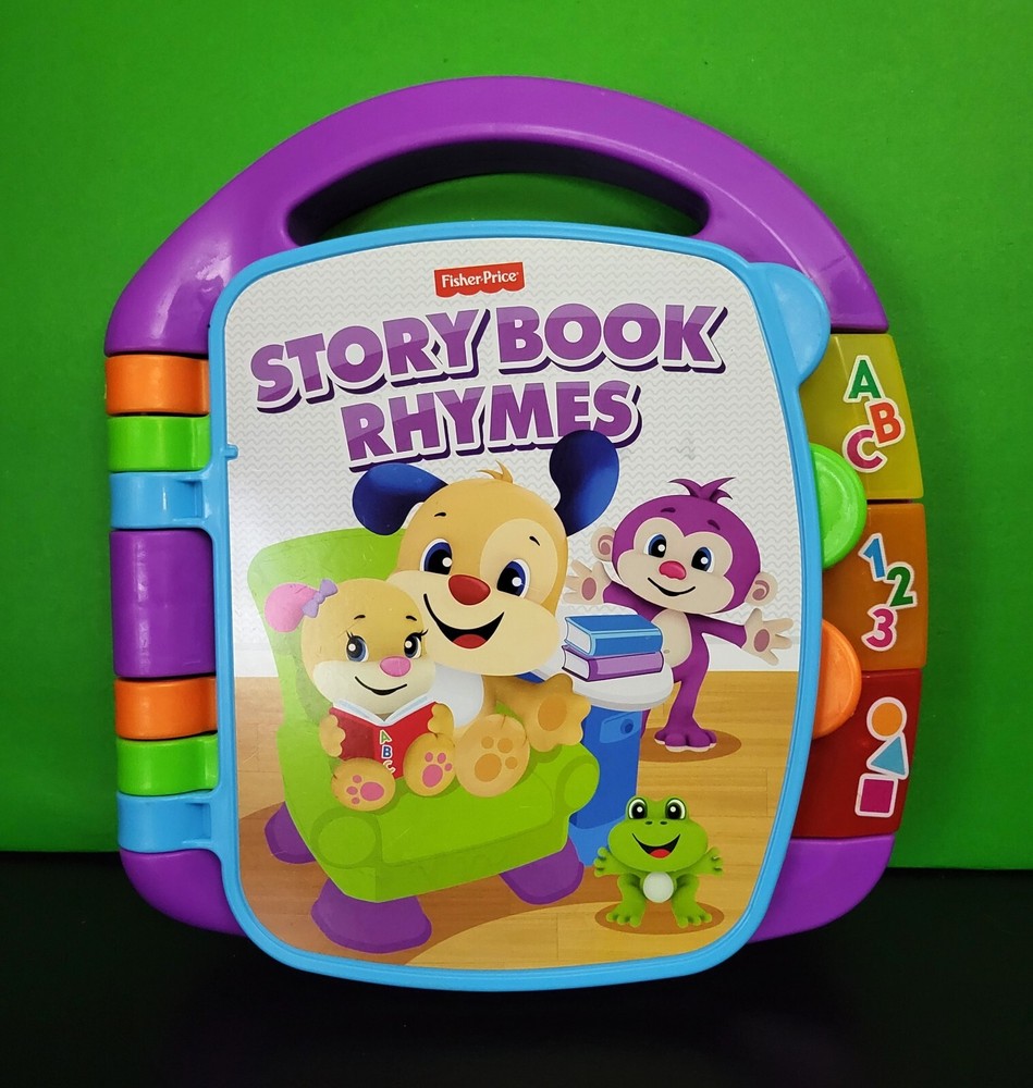 Fisher Price Laugh Learn Storybook Rhymes Numbers Letters Book Lights Up & Sings
