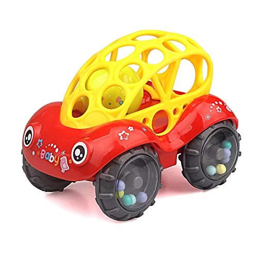 Rattle & Roll Car, 3-12 Months Baby Toys 5 inch boy and Girl Infant Toy Vehicles