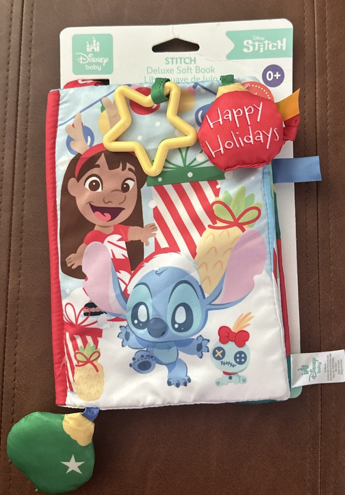 Disney Baby Lilo & Stitch Deluxe Soft Holiday Book Ages 0+ Crinkly & Tactile NEW