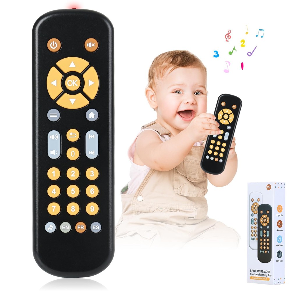Baby TV Remote Control Toy for 6 Months+, Play Remote Musical Toys with Sound…