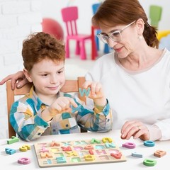 Educational Wooden Alphabet Puzzle for Kids Hand Eye Coordination