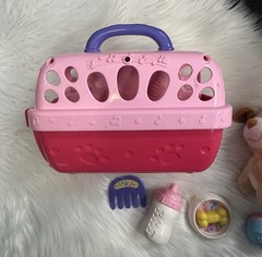 Vtech Care for Me Learning Puppy Carrier Toy Includes Accessories Works Pink Dog