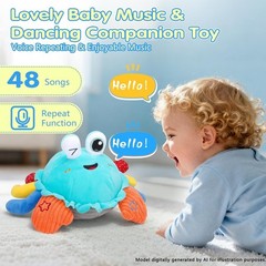 Baby Toys 1 Year Old 6-12 Month Tummy Time Toys Crawling Crab Musical Dancing…