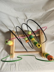 IKEA MULA Bead Rollercoaster featuring Colorful Wooden Beads on Wire Tracks