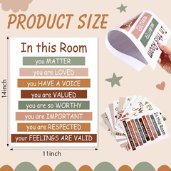 12 Pcs Rainbow Classroom Decor Boho Poster Elementary Bulletin Board Decorations