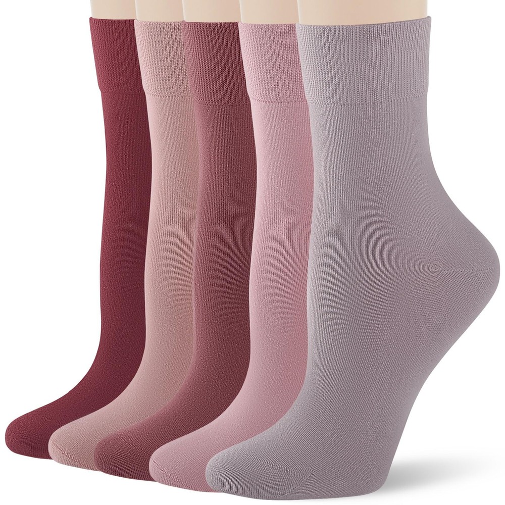 FGZ Women’s Crew Socks 5 Pairs Soft Combed Cotton,Breathable Everyday Casual …