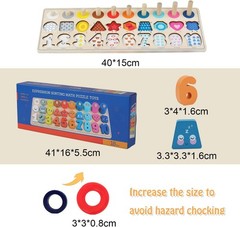 Wooden Montessori Toys for Kids, Toddler Number Puzzles Sorter Counting Shape…