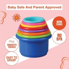 Colorful Stacking Cups for Babies and Toddlers, 8 PCS Nesting and Stackable C…