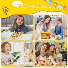Busy Board with 24 LED Light Switches Montessori Toys for 1 2 3 Years Old 37-in1
