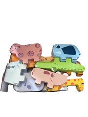 Animal Stacking Block Game Wooden Educational Toy For Toddlers 12+ Months NEW