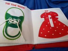 DEMOCA Red My Quiet Book Soft with Carrying Handle Basic Fine Motor Skills EUC