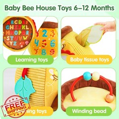 Baby Toys 6-12 Months – Soft Beehive with 5 Stuffed Animals, Rattle, Crinkle,…