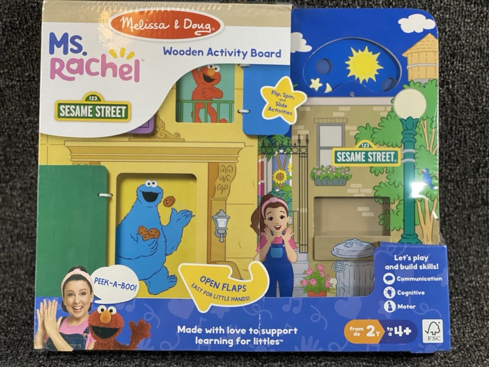 Melissa & Dough Ms. Rachel Sesame Street Wooden Activity Board Preschool