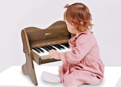 ZIPPY Kids Mini Digital Piano Keyboard 25 Keys Volume Adjustable – Walnut *NEW*