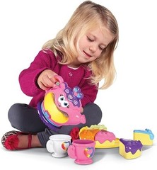 LeapFrog Musical Rainbow Tea Party Teapot Tea Set 50+ Phrases Light & Sounds NEW