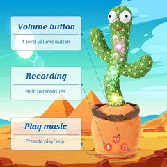Rechargeable Baby Toys 3-6 6-12 12-18 Months Dancing Talking Cactus, Toddler Boy