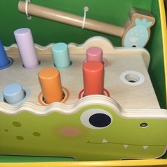Gigglescape Alligator Pounding Bench With Wooden Hammer Push & Pull Toy For Kids