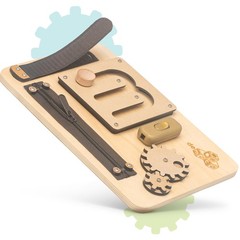 deMoca Wooden Toddler Busy Board – 10-in-1 Sensory Activity for 1-3 Year Olds