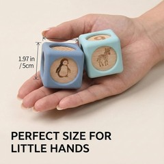 Gentle 9 Pcs Silicone & Wooden Stacking Blocks – Safe Toy for Infants & Toddlers