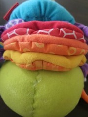 Infantino Pull Down Green Multicolor Caterpillar Music Playing Ring Toy Baby