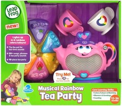 LeapFrog Musical Rainbow Tea Party Teapot Tea Set 50+ Phrases Light & Sounds NEW