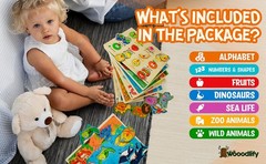 7 Pack Wooden Puzzles for Toddlers 2 3 4 5 Years Old – 7 Colorful Chunky Wood…
