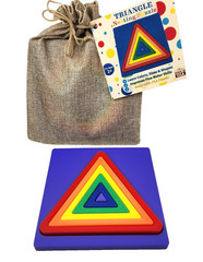 Toddlers TRIANGLE Nesting Puzzle Sort Size Color Fine Motor Learning 2+ yrs
