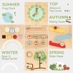 Kid Wooden Activity Cube Montessori Development Toy for 1 Year Old
