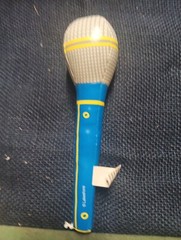 Lakeshore Stuffed Play Toy Microphone Softy 9″ X 3″ Blue Grey Yellow