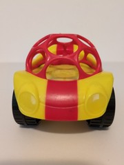 Baby Oball Rattle and Roll Car, Yellow and Red, Easy Grab Push Toy