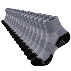 COOVAN Mens Athletic Ankle Socks Thick Cushioned Quarter Sock Sport Running H…