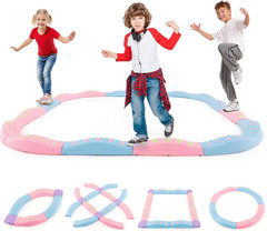 Montessori Balance Beam & Textured Stepping Stones – 20PCS Sensory Play Set