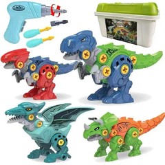Silvvi Kids Dinosaur Take Apart Building Toy Electric Drill Set Ages 4-8