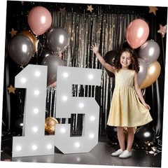 Marquee Numbers Large 15th-Birthday Decorations: 3ft Light up Number 15