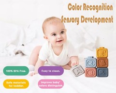 2-in-1 Soft Stacking Blocks & Rings,Montessori Sensory Toys for Babies 6 12 1…