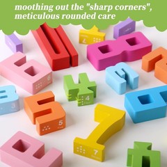 20PCS Wooden Number Building Blocks, Montessori Toys Math Learning Toys for K…