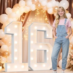 Ledido 4FT Marquee Light Up Numbers 16, Marquee Numbers 4 Feet Tall for Birth…