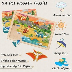 Puzzles for Kids Ages 3-5 Years Set of 3 Packs with 36-Piece Wood Jigsaw Puzzles