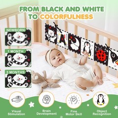 High Contrast Baby Toys for Newborn, Tummy Time Small, Black and White