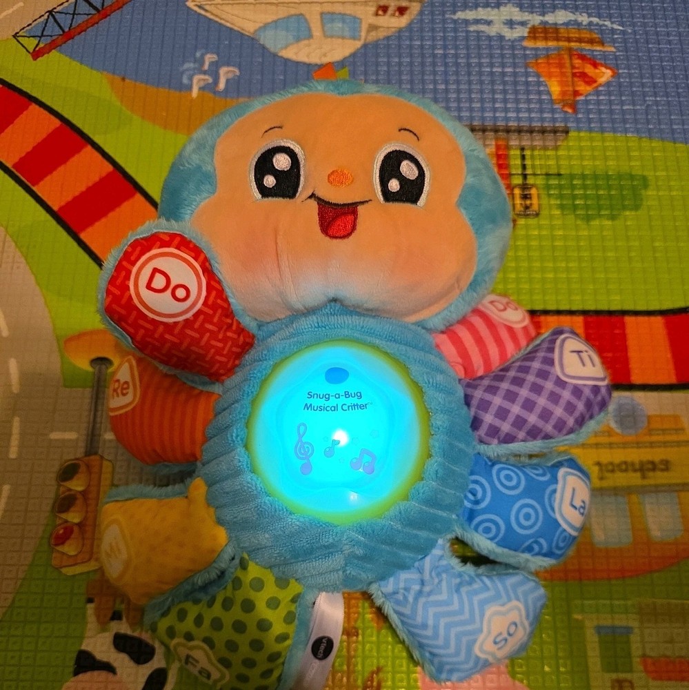 Vtech Snug-A-Bug Muscial Critter Light Up Plush Baby Toddler Toy ~ WORKS!