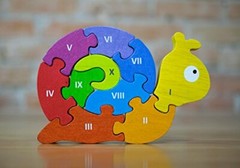 BeginAgain Number Snail Puzzle – Educational Wooden Number Puzzle – Kids 3 and